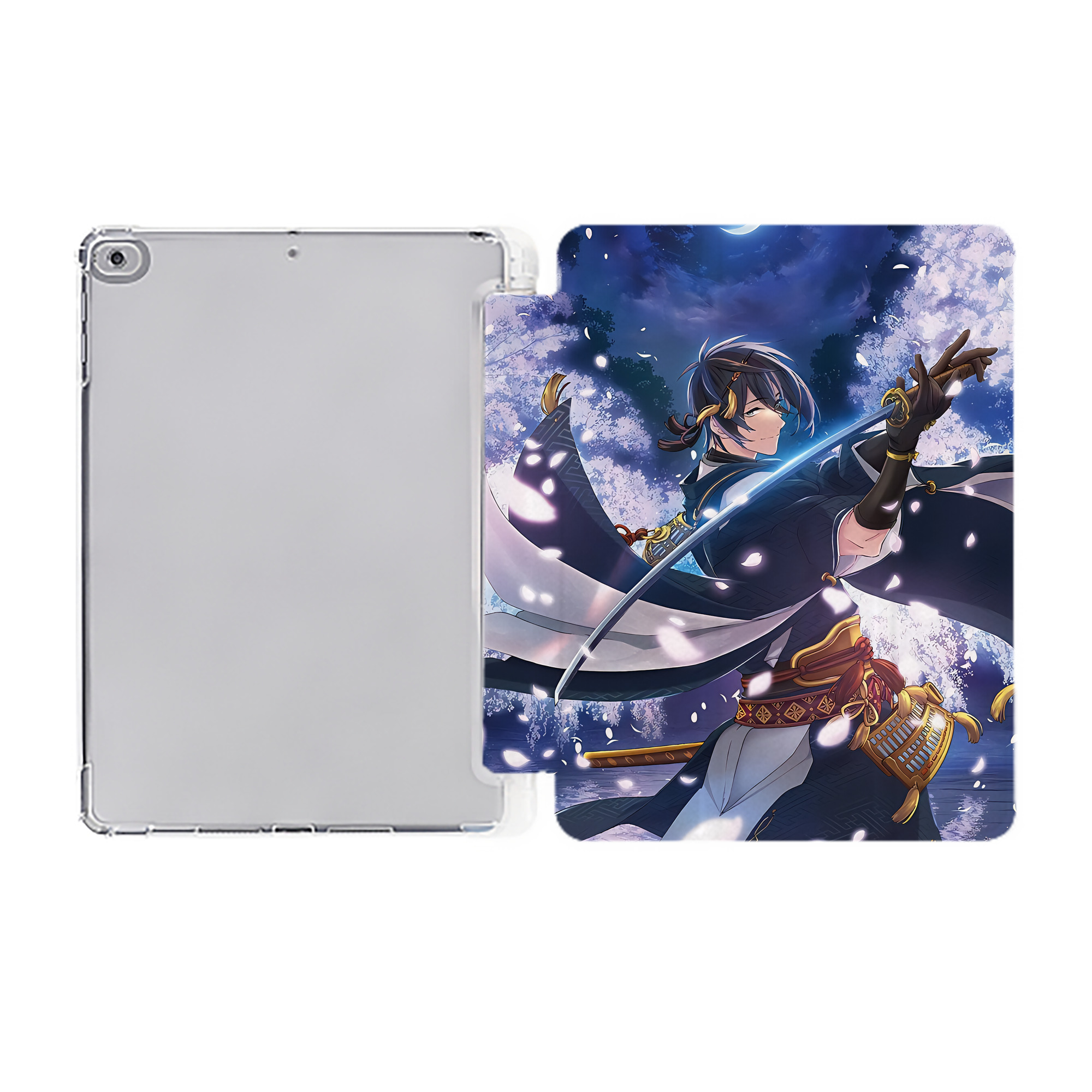（画像用） 刀剣乱舞 Touken Ranbu IPad ケース ペン収納付き 三つ折りスタンド PUレザー×シリコン 対応機種9.5/10.5/10.9インチ